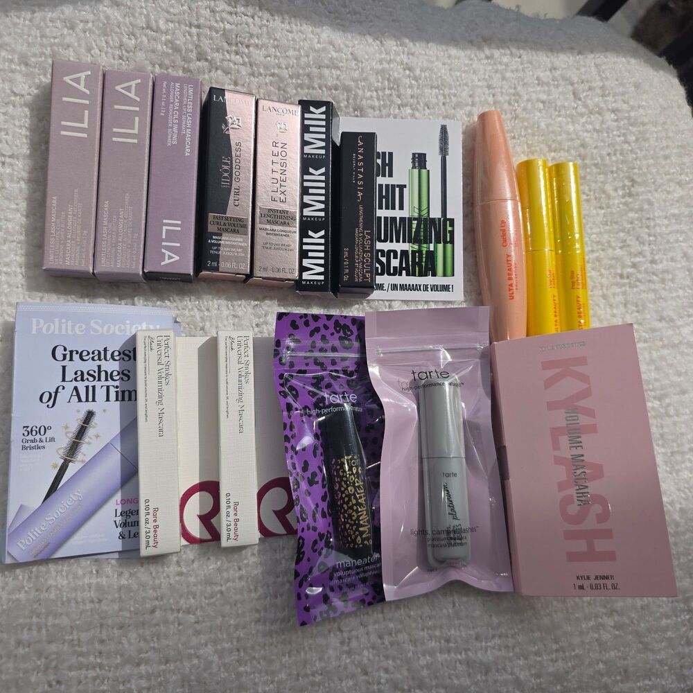 16 Piece Mascara Lot ILIA, Tarte, Rare Beauty, Lancome, Kylie Jenner and more